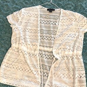 Perceptions waist tie lace top.